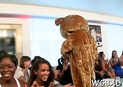 Naughty chicks could not resist strippers hot cocks