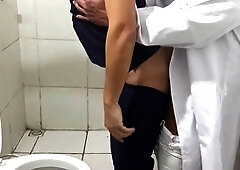 Doctor Pounds Nurse Ass in Hospital Bathroom