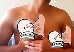 YouTube video of erotic massage on ebony breasts with heavy censorship