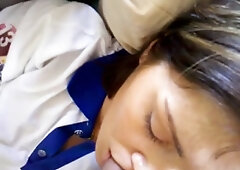 Woke up my adorable girlfriend with my dong rubbing her lips