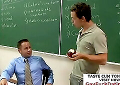 Sinful gay teacher gets nailed by gay student in classr