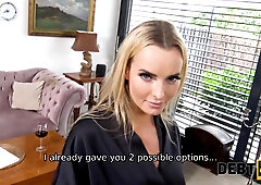 DEBT4k. Desperate housewife is ready to be fucked to keep her fancy car
