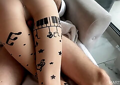 Pantyhose Thighjob Ends in Creampie