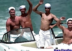 Semen loving sailor studs unloading bukkake