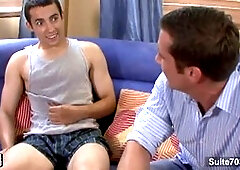 Horny gay stud gets drilled and creamed