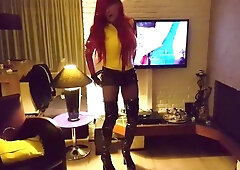 no55 Huge Cock Sissy Suleika Latex Fucks Old Man In His Ass