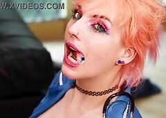 Brit Female dominance Makes Older Stud Spunk From Sounding