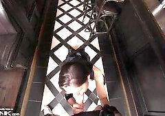 VR Conk: Slim Chick With Hairless Snatch Sucks and Rides a Biggest Schlong in Resident Cruel Cosplay Porn