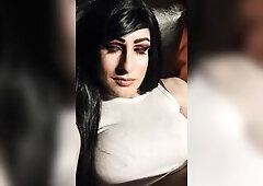 Vibing in my little ass silky shorts on the bed sexually excited as screw