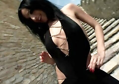 Alisha Fascinating EURO Anal Creampie with Lauro Giotto Outdoor, Brunette hair, Natural, Tiny melons, Teaser#1