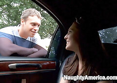 Rich teen gets fucked in her daddy's limo