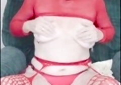 Trying to spray all over your face with a wild solo squirt session