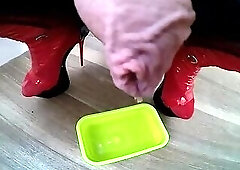 Playing with pissy panties