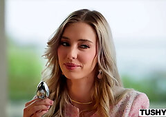 Anal-curious Hottie Haley and Hubby Play with Toys