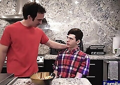 Young twink blows stepuncles hairy dick hard and fucked