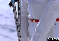 BLACKED Ski bunnies Jia & Like compete for Joss' cock