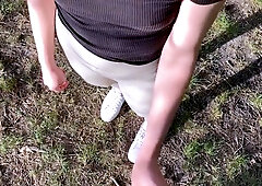 18yo Cutie Gives a Blowjob and Swallows on the River Bank