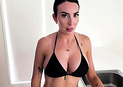 Stacked brunette goes solo toys and masturbation