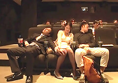 Japanese Babe having sex in the cinema with a stranger