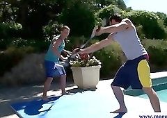 Assfucked jock drilled on all fours