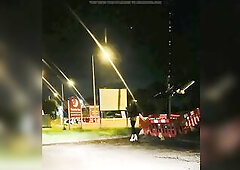 Golden-Haired Sissy masturbating close to the road