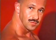 Mature dude jerking stiff cock