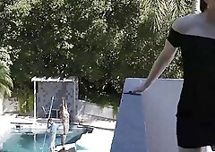 Big dicked pool boy fucks flat chested shemale babe Natalie