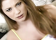 Screwing her taut butthole on the stairs