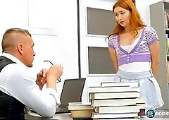 College Girl Noi Freja Uses Her Mouth and Pussy on Her Professor's Big Dick