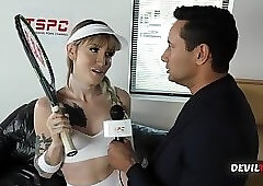 Trans will suck the guy after the tennis