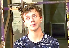 Tied-twinks balls are covered in hot wax during BDSM punishment