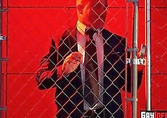 Muscular Officer anal fucks prisoner and fistfucks hard