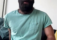 Hairy mature wanks till he cum 3