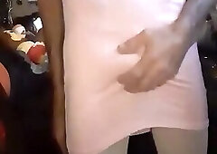 Cdmichelle Wearing Pink Lingerie Then Putting on Pink Dress