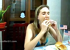 Watch Carol - July 04 big stuffing contest - Carol Belly Stuffing, Solo, Bikini Porn