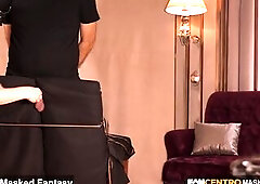 The Ebony Dominatrix-bitch Day 7 - knob stuck between chair to get a hard milking - FEMDOM