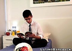 Raw sex and french making out with adorable Latino twinks