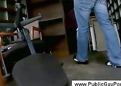 Gay handjob in public