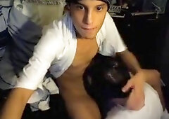 Man Makes Punk Cum in his blindfolded mouth