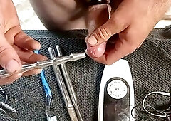 Men masturbating solo, bondage & discipline, prostate toy