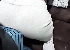 white beauty in sweatpants grinding on me SFW