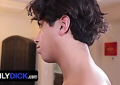 Cute Twink Step Son Gabe Bradshaw Takes Step Dad's Massive Creampie Deep Inside His Ass