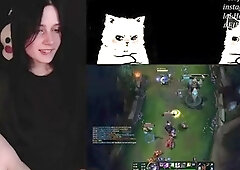 Horny gamer strips naked and plays with herself on webcam