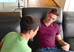 Cocksucking stepbro barebacked at home by older stepbro