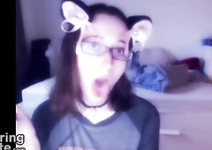 Why is this cat gal sticking her tongue out like that?