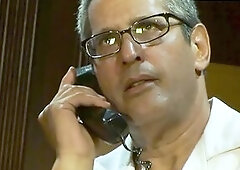 Sexually excited hotty sucks a massive schlong in the sofa to a throat spunk flow