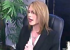 Dominant transgender babe drills busty dyke