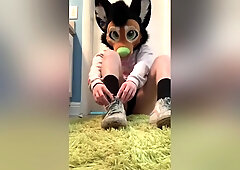 Furry Nerd Showing Off Feet Verbal Jerking Off With Sock