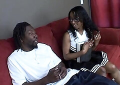 Horny and wild amateur black couple do a hardcore cam show