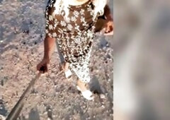 walks clothed as a woman in public cute trans with costume and high heels hot anal plug